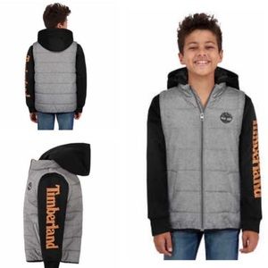 Timberland Boys Quilted Puffer Full Zip Jacket Sz Kids M (10-12)